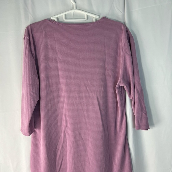 Elegant Mauve Long Sleeve V-Neck Top - Picture 10 of 13